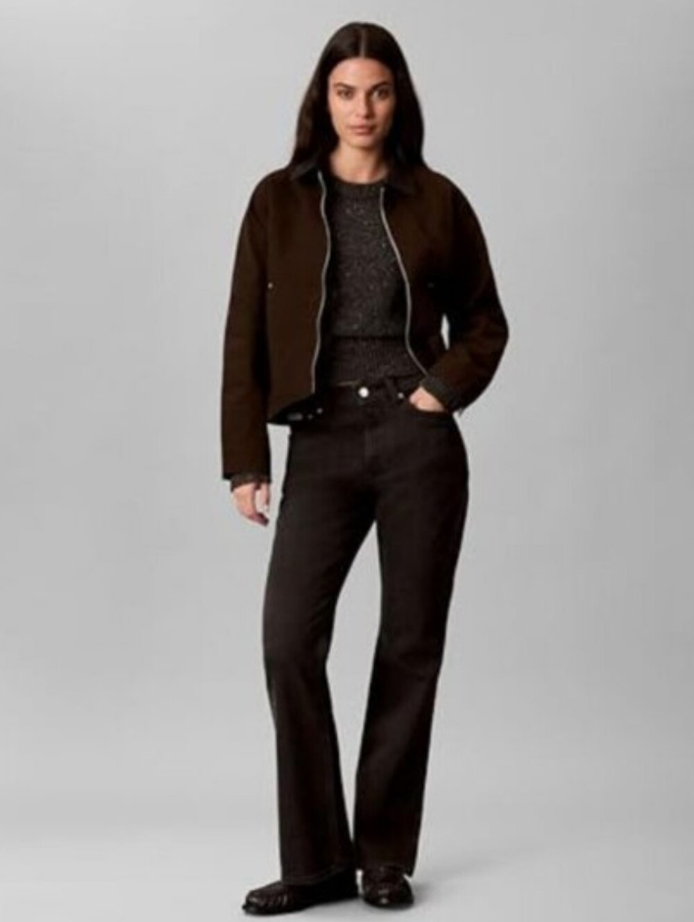 Calvin Klein Women's Olive Green Zip Jacket XL